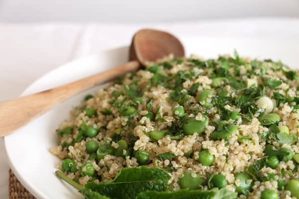 Broad Bean Pea and Quinoa Salad