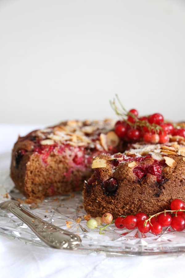 Redcurrant Almond and Buckwheat Cake (gluten-free)