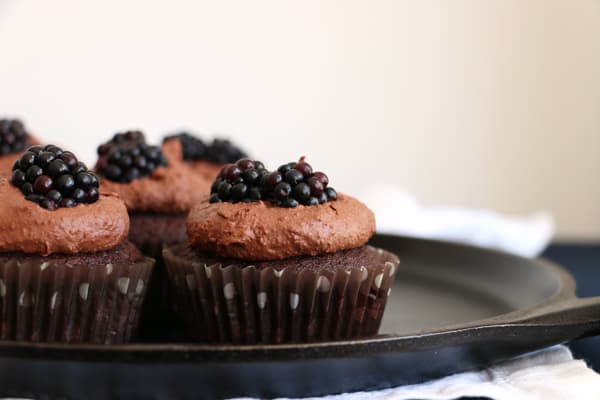 Chocolate and Blackberry Vegan Cupcakes