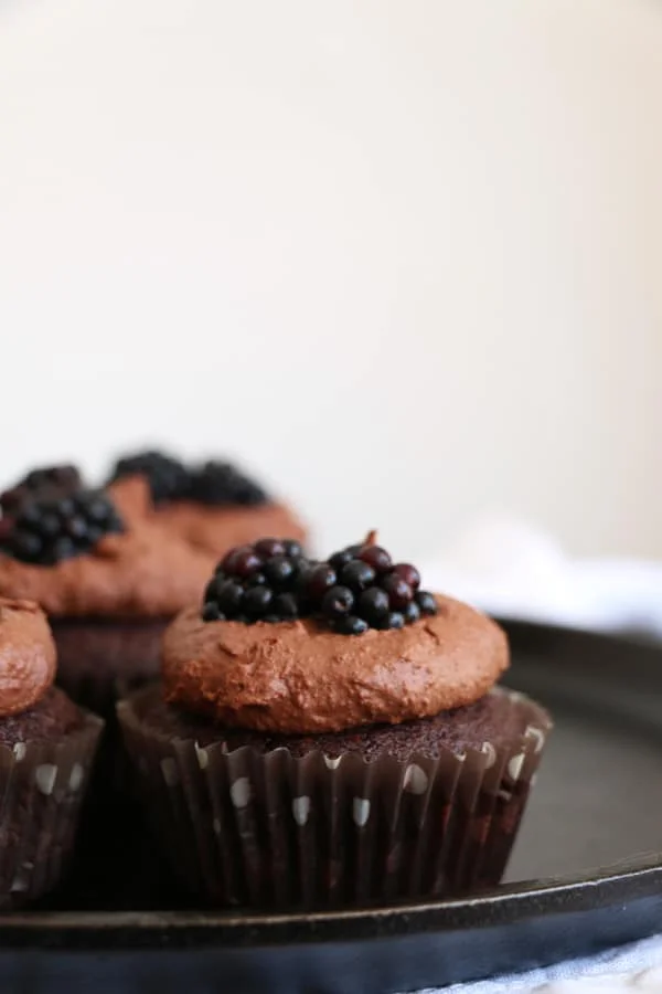 Chocolate and Blackberry Vegan Cupcakes