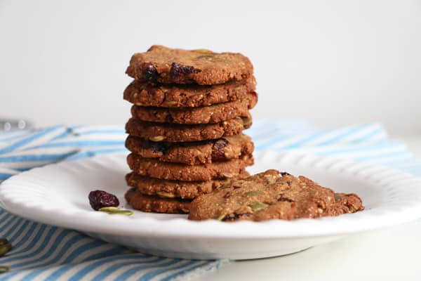 Cranberry, hazelnut and Buckwheat Cookies