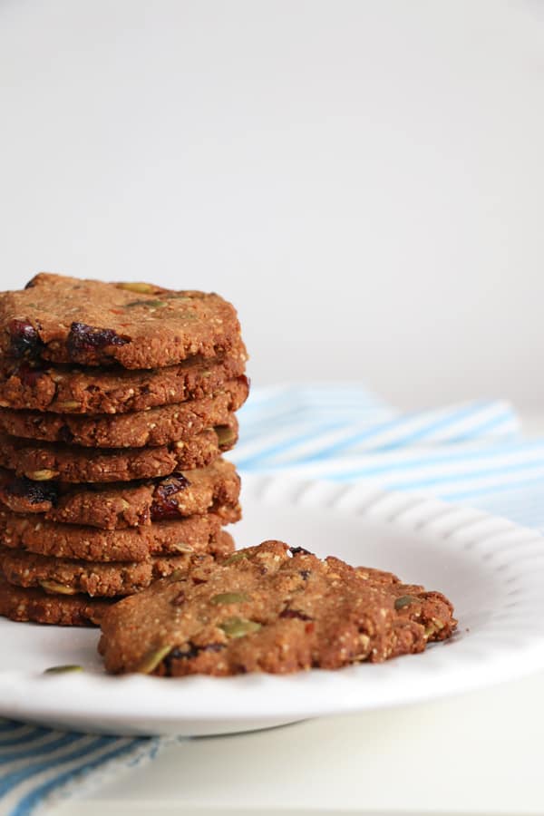 Cranberry, hazelnut and Buckwheat Cookies