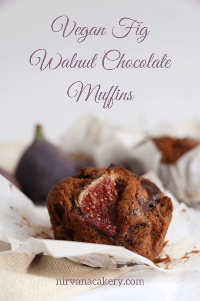 Fig Walnut Chocolate Muffins