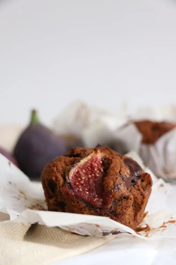 Fig, Walnut and Chocolate Muffins Vegan