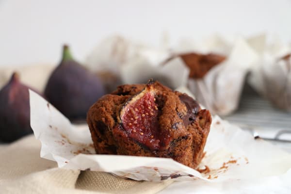 Fig, Walnut and Chocolate Muffins Vegan