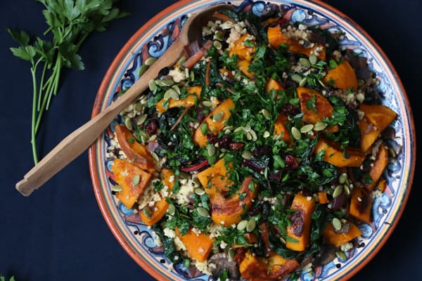 Pumpkin, Chard and Mushroom Millet Salad