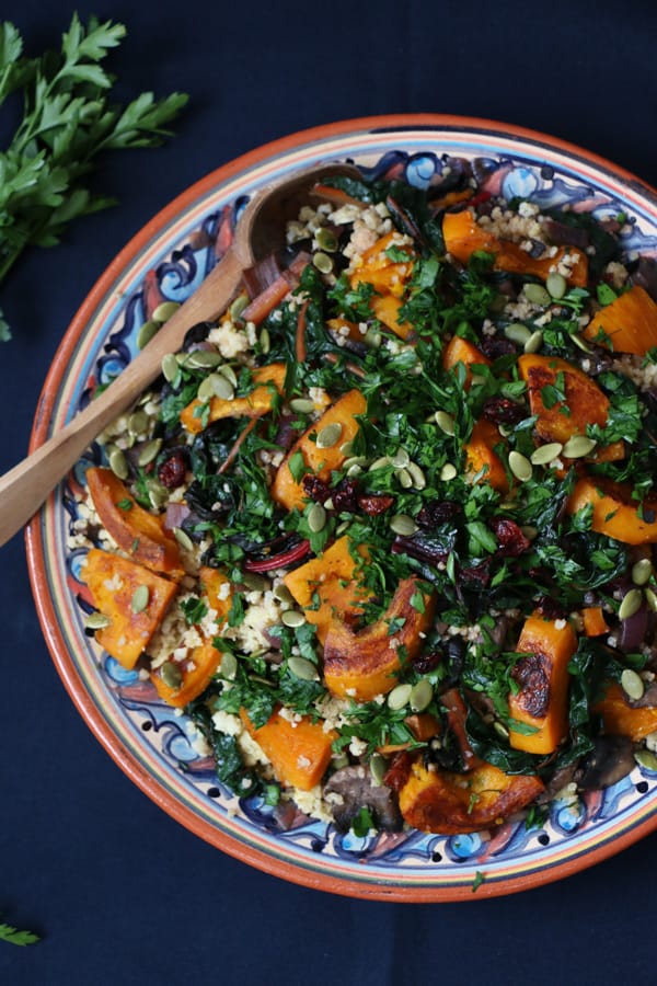 Pumpkin, Chard and Mushroom Millet Salad