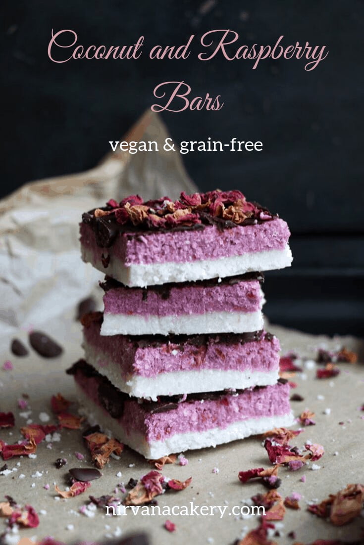 Coconut and Raspberry Bars (vegan & grain-free)