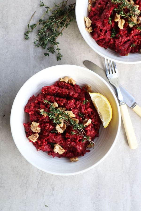 Beetroot, buckwheat and thyme risotto