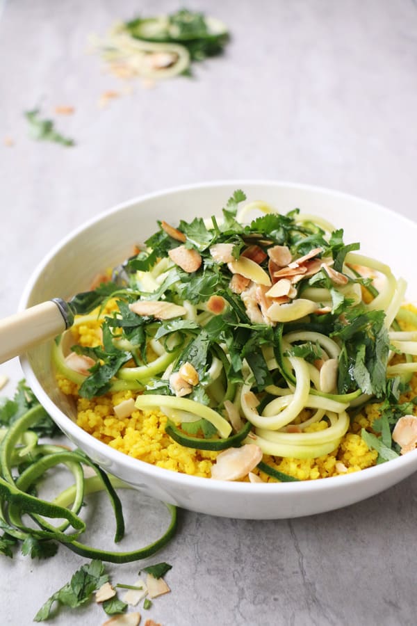 Turmeric Millet with Courgetti - healthy, wholesome and simple recipe that takes less than half an hour to put together and tastes and looks amazing.