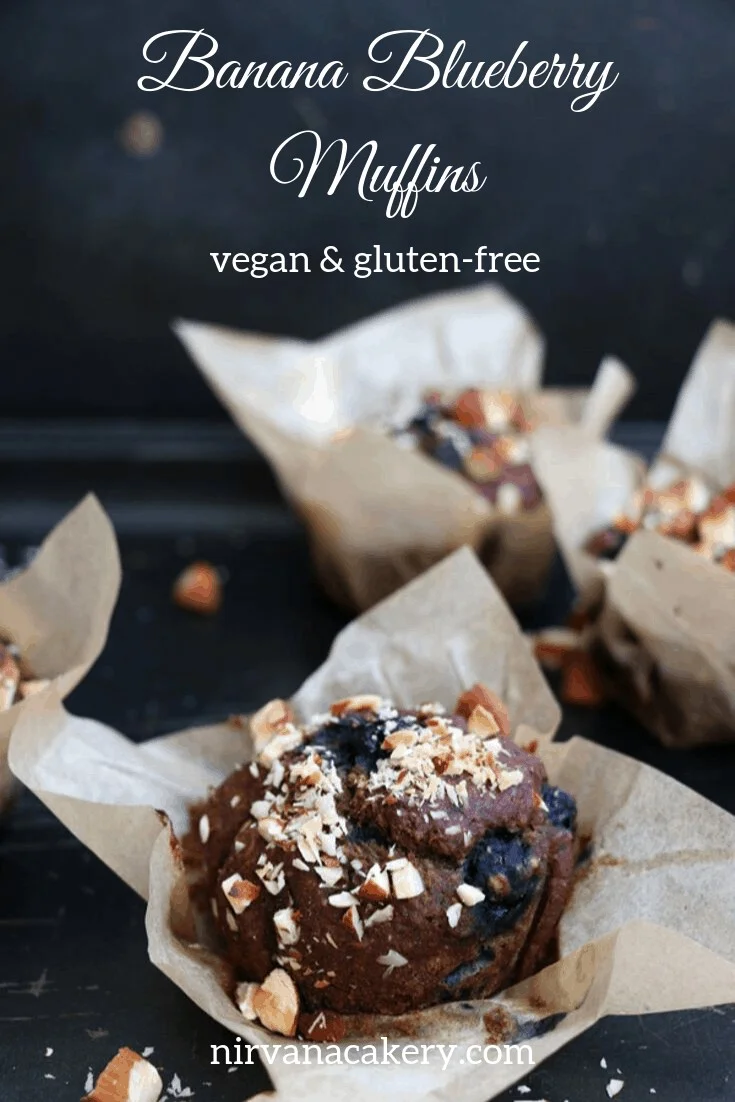 Banana Blueberry Muffins ( gluten-free & vegan)