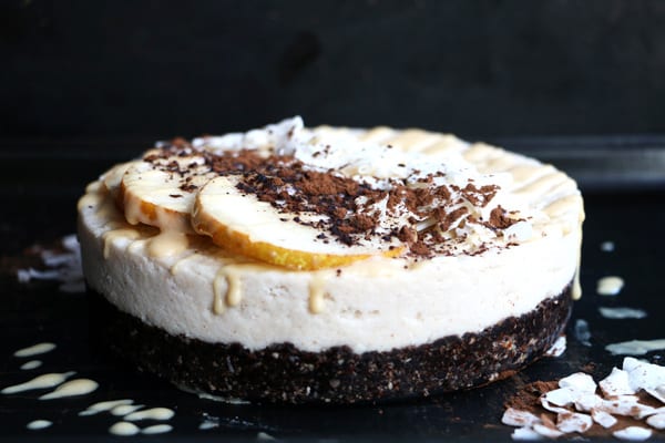 Raw Carob, Coconut and Pear Cake (grain-free & vegan)