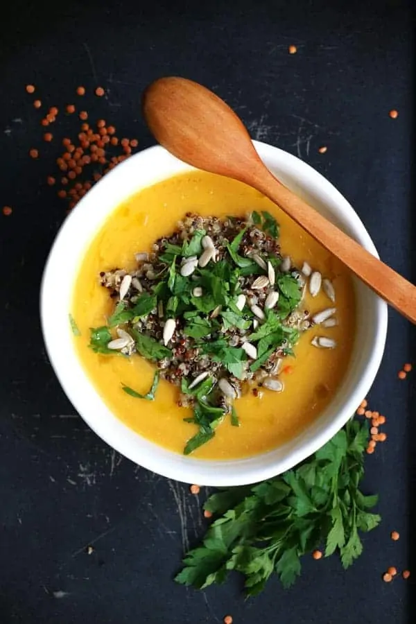 Carrot and Red Lentil Soup|nirvanacakery.com