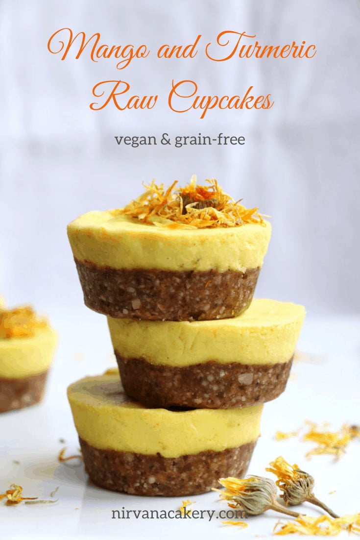 Mango and Turmeric Raw Cupcakes (grain-free & vegan)