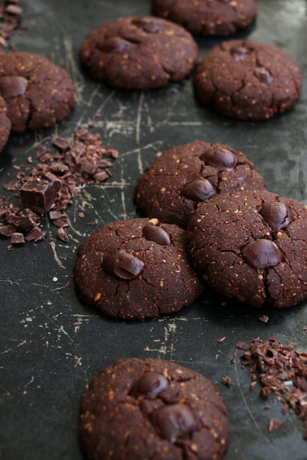 Chocolate and Hazelnut Teff Cookies