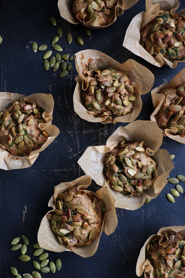 Mushroom, Kale and Buckwheat Muffins