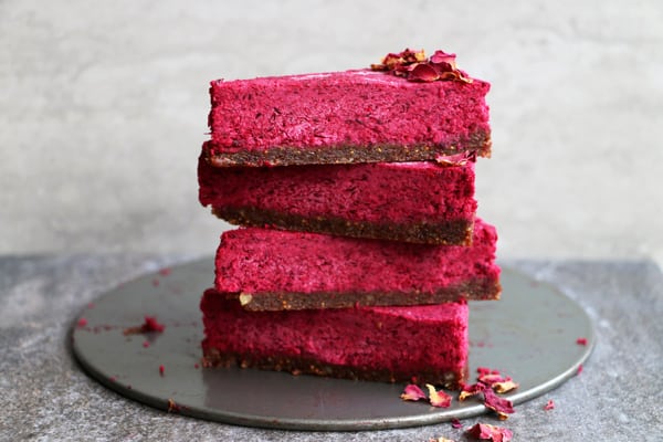 Raw Beetroot Cake with Walnut and Fig Crust
