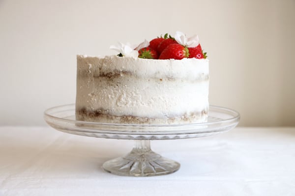 Strawberry Coconut Sponge Cake (gluten-free & vegan)