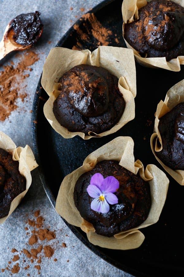 Carob, Walnut and Teff Muffins with Carob Tahini Frosting (glutenfree