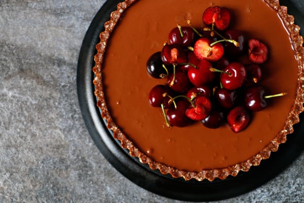 Cherry Chocolate Tart (grain-free & vegan)