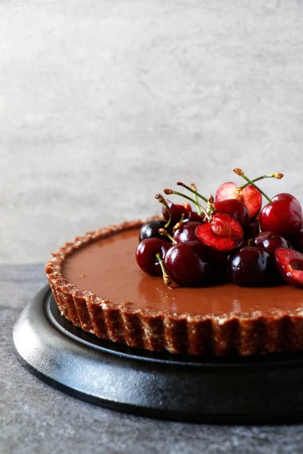 Cherry Chocolate Tart (grain-free & vegan)