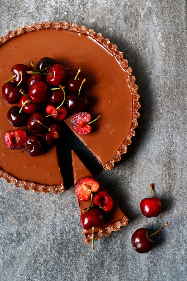 Cherry Chocolate Tart (grain-free & vegan)