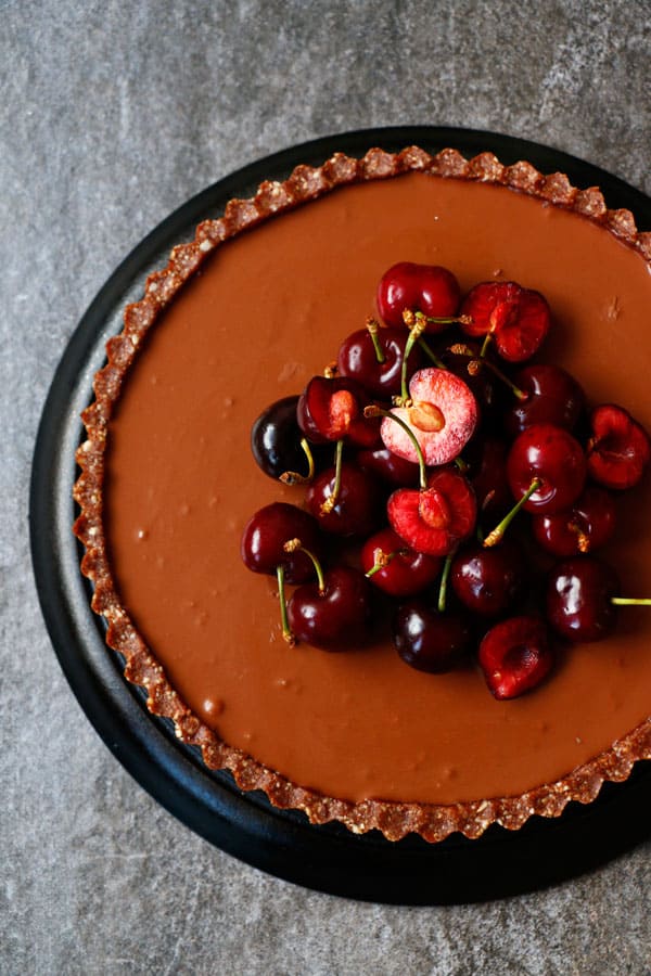 Cherry Chocolate Tart (grain-free & vegan)