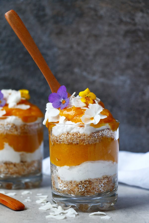 Mango Turmeric Amaranth Parfait (gluten-free & vegan) - Nirvana Cakery