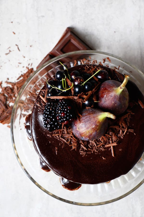 Vegan Chocolate Cake with Chickpea Tahini Frosting (gluten-free)