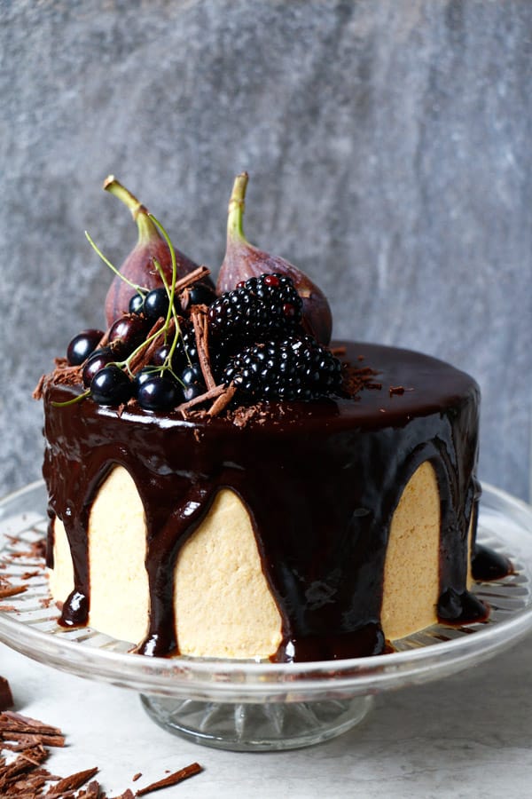 Vegan Chocolate Cake with Chickpea Tahini Frosting (gluten-free)