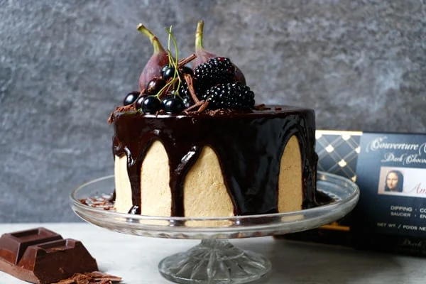 Vegan Chocolate Cake with Chickpea Tahini Frosting (gluten-free)