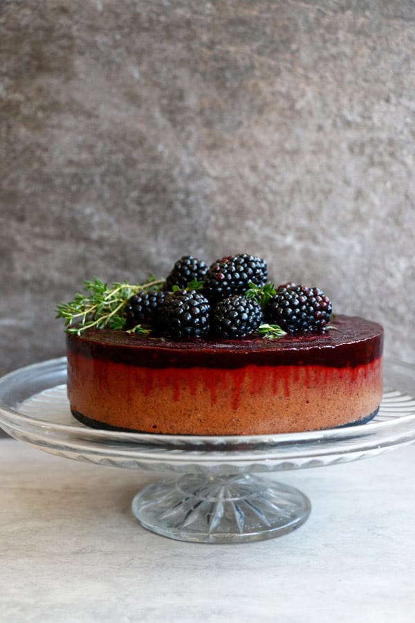 Chocolate, Blackberry and Thyme Ice Cream Cake (grain-free & vegan)
