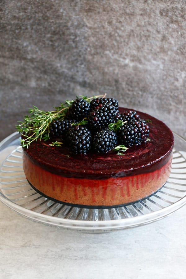 Chocolate, Blackberry and Thyme Ice Cream Cake (grain-free & vegan)