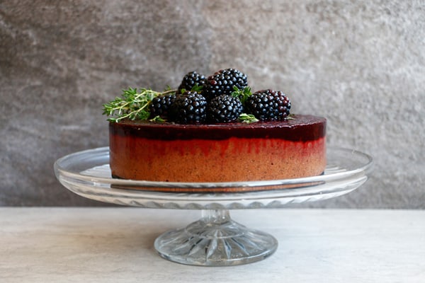 Chocolate, Blackberry and Thyme Ice Cream Cake (grain-free & vegan)