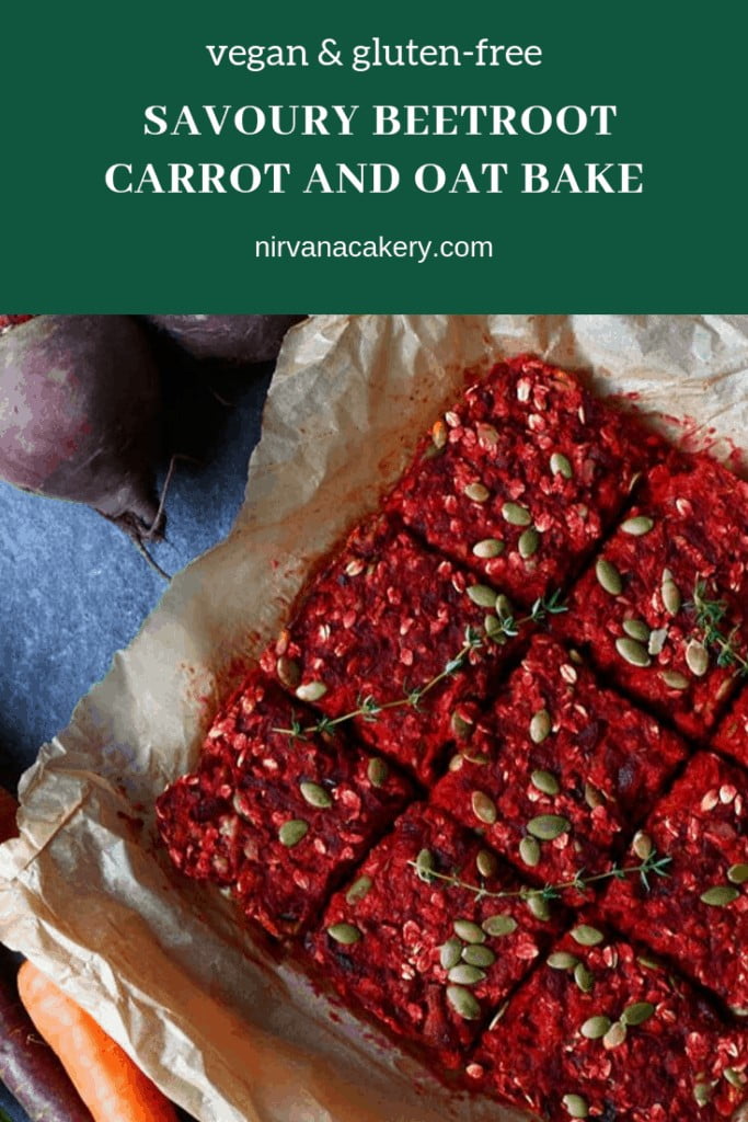 Savoury Beetroot, Carrot and Oat Bake (gluten-free & vegan)