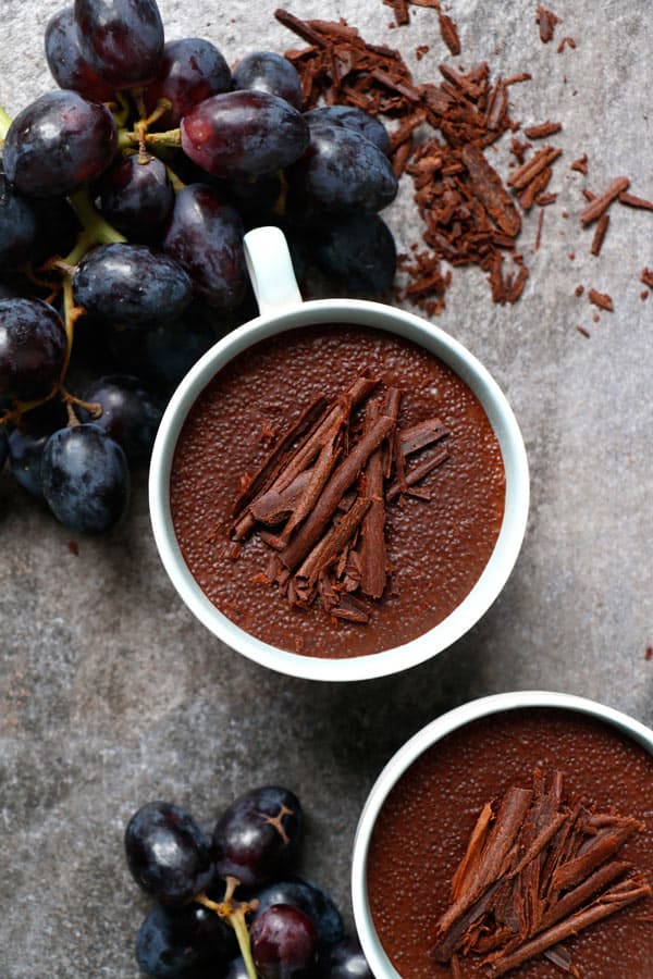 Chocolate Amaranth Pudding with Cardamom Poached Pears (gluten-free & vegan)