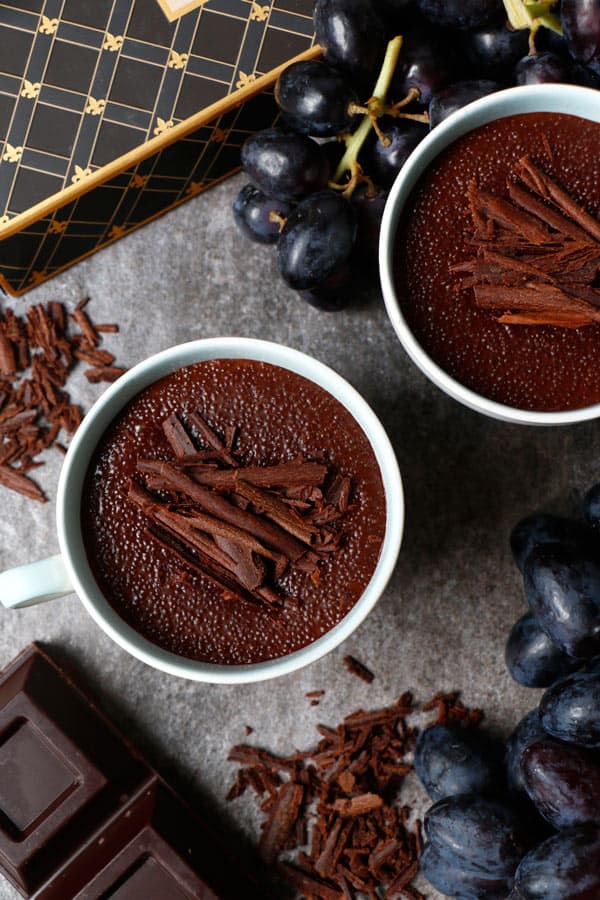 Chocolate Amaranth Pudding with Cardamom Poached Pears (gluten-free & vegan)