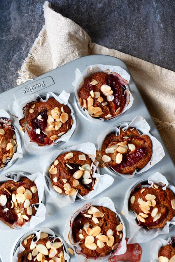 Healthy Gluten-Free Plum Muffins (vegan)