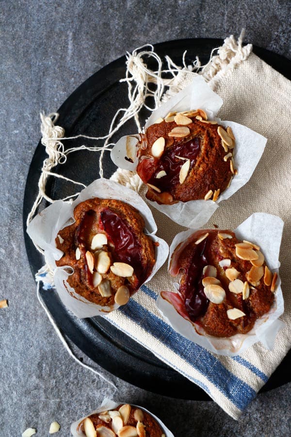 Healthy Gluten-Free Plum Muffins (vegan)