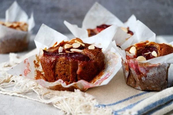 Healthy Gluten-Free Plum Muffins (vegan)