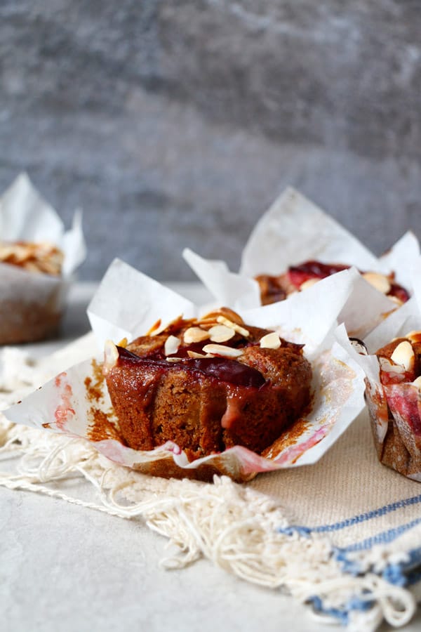 Healthy Gluten-Free Plum Muffins (vegan)