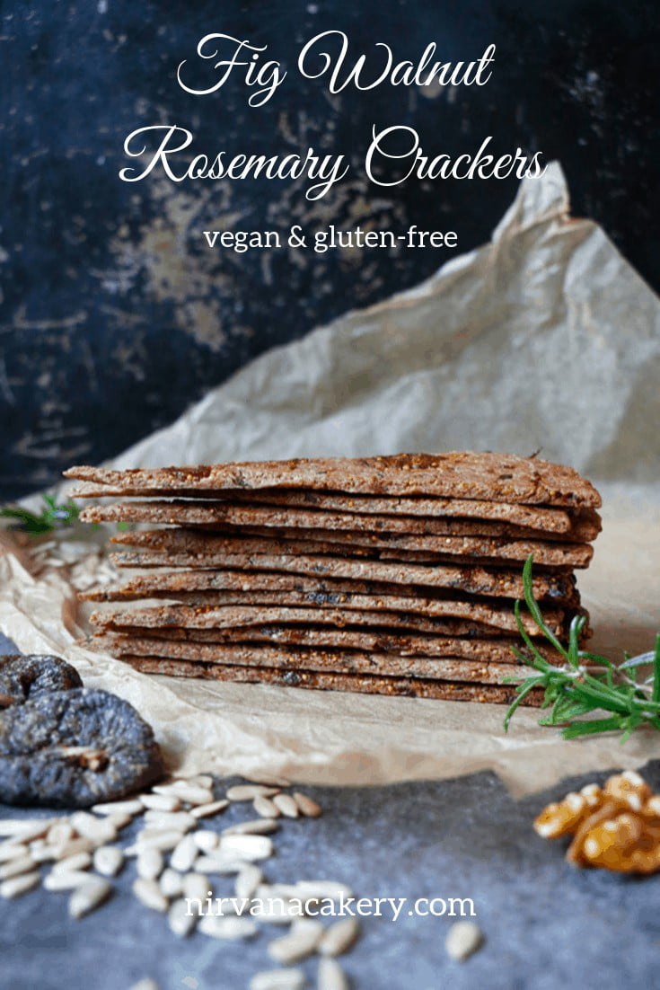 Fig Walnut Rosemary Crackers (gluten-free & vegan)
