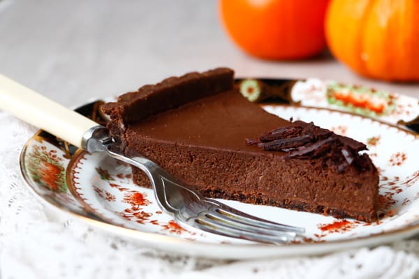 Chocolate Pumpkin Tart (vegan, gluten-free, nut-free)