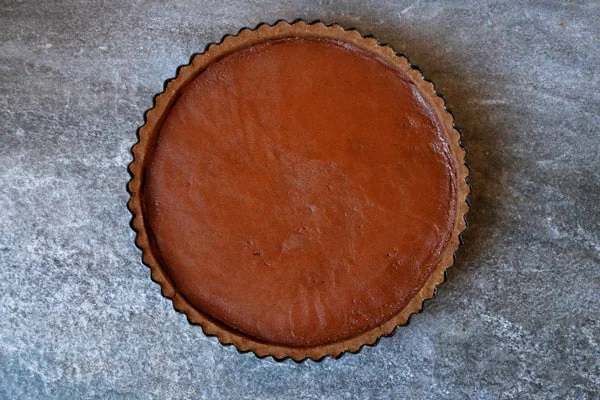 Chocolate Pumpkin Tart (vegan, gluten-free, nut-free)