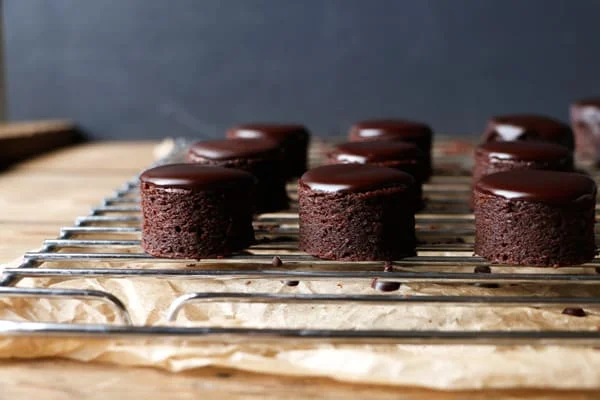 Vegan Brownie Petit Fours (gluten-free, nut-free)