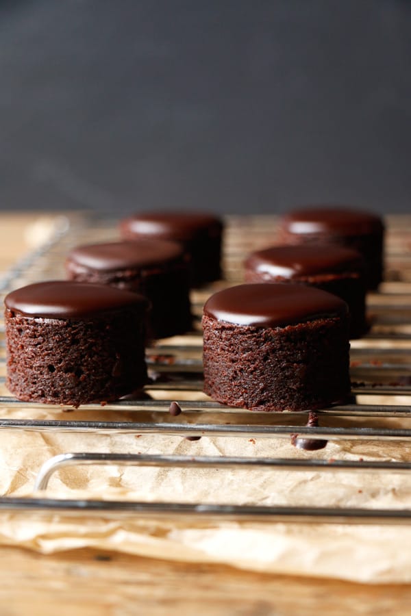 Vegan Brownie Petit Fours (gluten-free, nut-free)