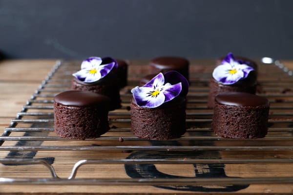 Vegan Brownie Petit Fours (gluten-free, nut-free)