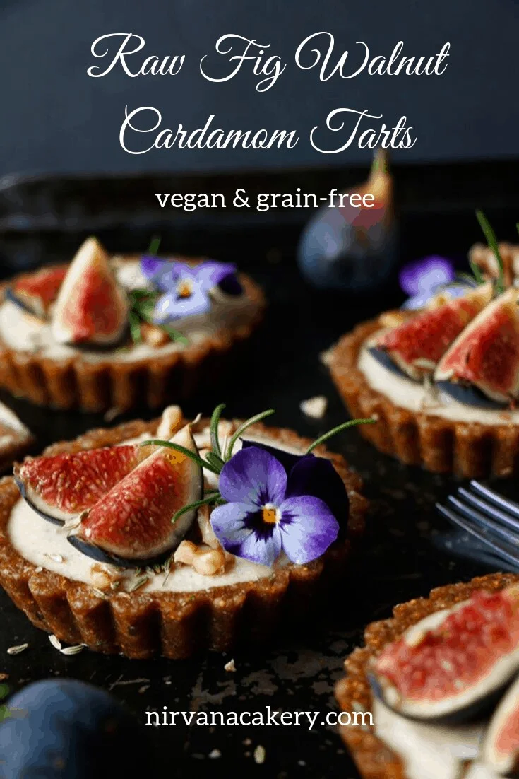 Raw Fig Walnut Cardamom Tarts (grain-free & vegan)