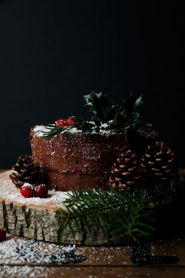 Vegan Chocolate Christmas Cake (gluten-free, nut-free) - Nirvana Cakery