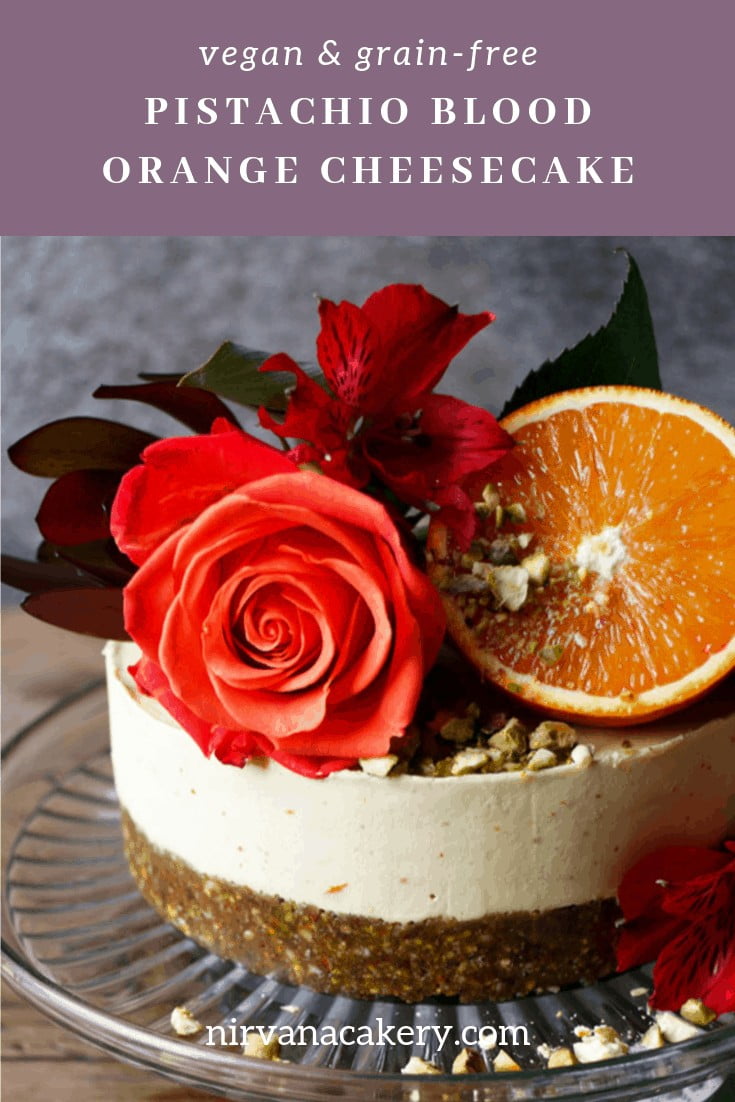 Pistachio Blood Orange Cheesecake